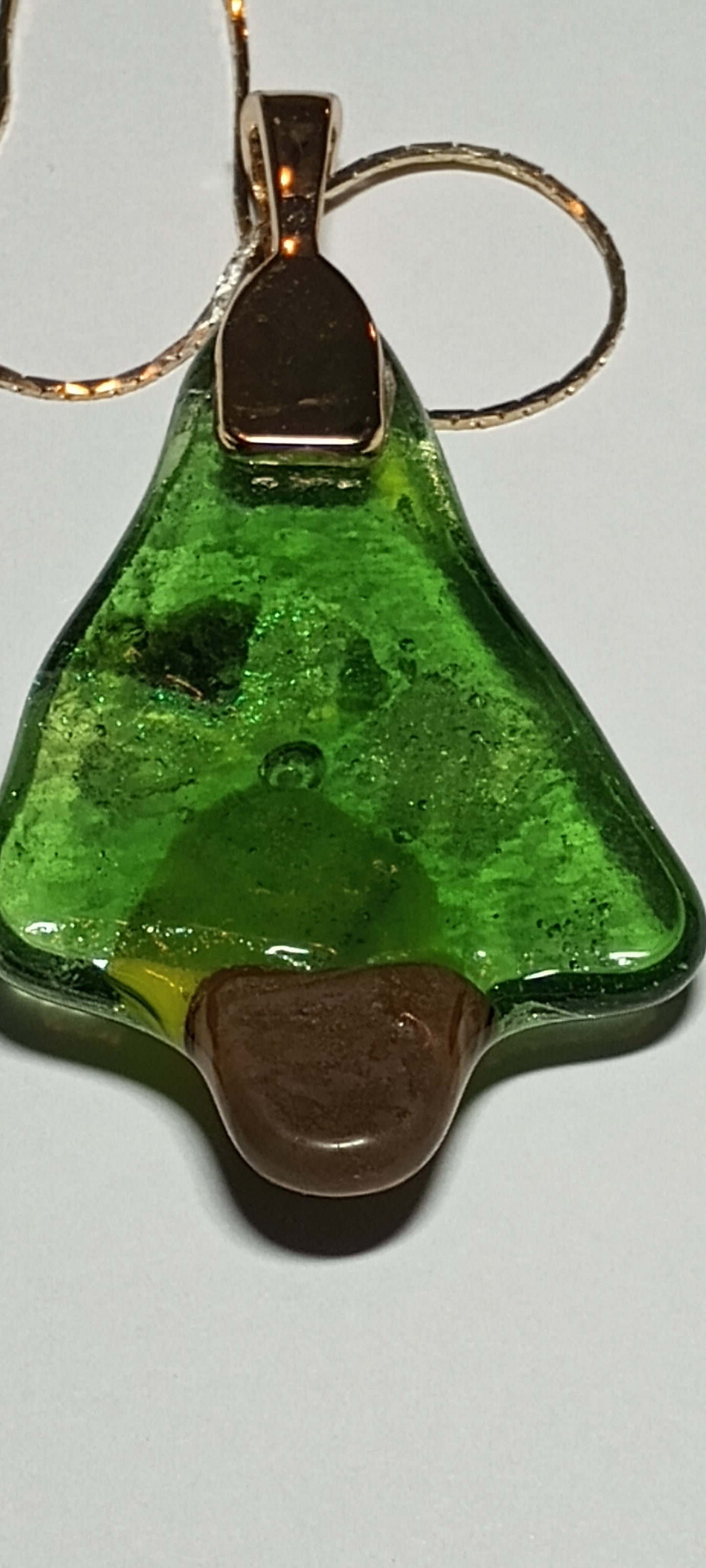 Fused Glass Tree Pendant, Handmade, One-of-a-kind